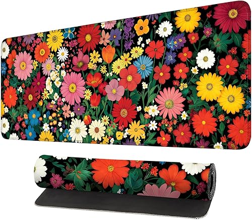 Miniatura 37 de Alfombrilla para mouse, grande antideslizante con bordes cosidos, tapete de escritorio para escritorio, laptop, computadora, teclado, protector de