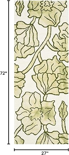 Miniatura 6 de SAFAVIEH Dip Dye Collection DDY683B - Alfombra de lana prémium hecha a mano con acuarela, 5 x 8 pies, color marfilverde claro