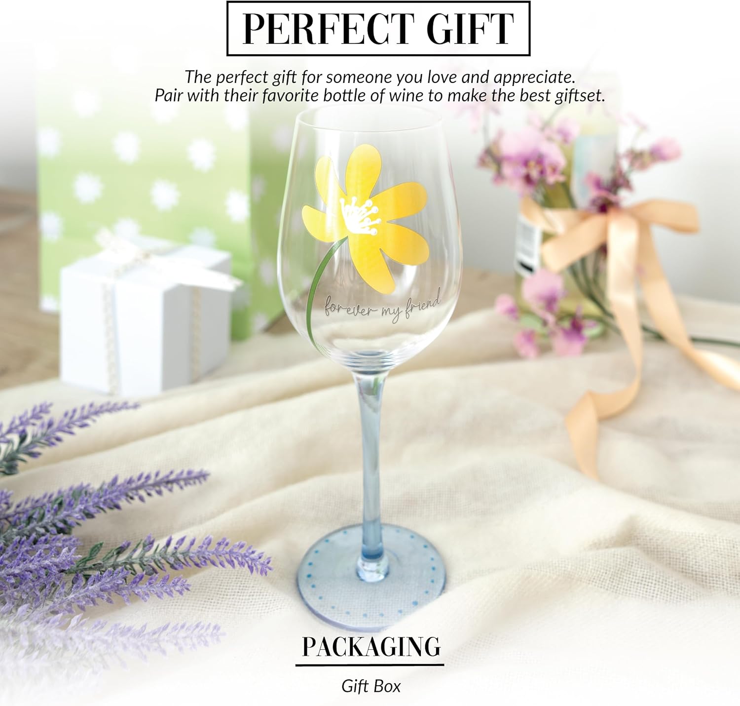 Pavilion - Forever My Friend - 16 oz Stemmed Wine Glass Bestie BFF Best Friend Friendship - Image 3