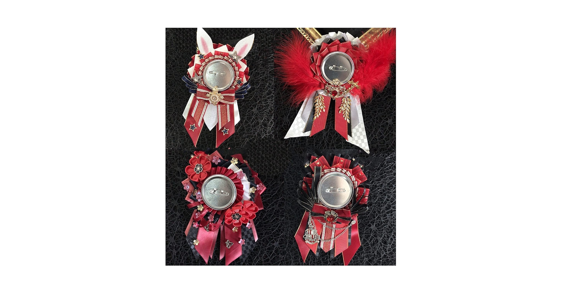 ♡アロマンティックさまのおリボンセット♡ Amazon | YUYAKESHI 缶バッジ用ロゼット バッジ用 痛バッグ 飾り