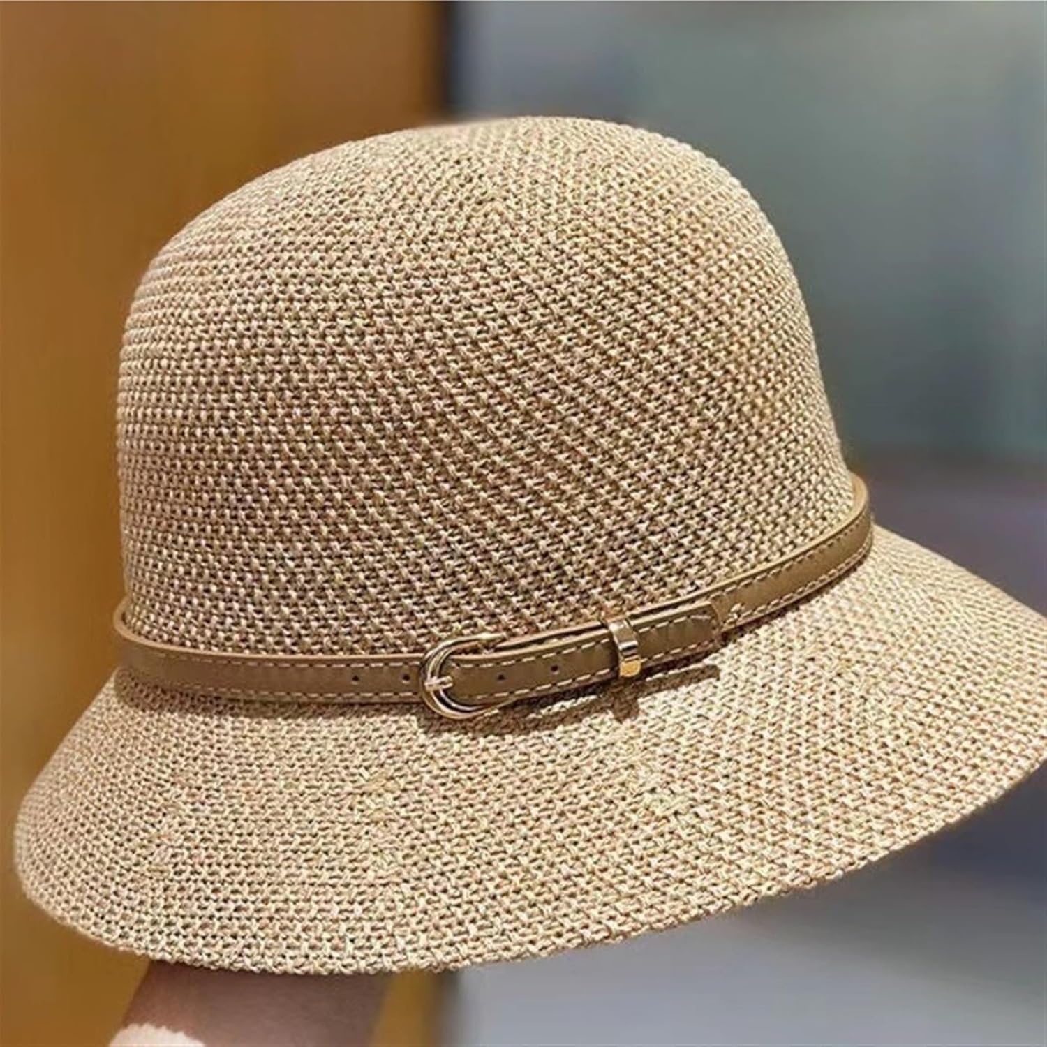 ZERVA レディース 日焼け防止, ソリッドカラーバケットハット女性のための夏中空アウト通気性ビーチハットドーム漁師キャップ女性サ