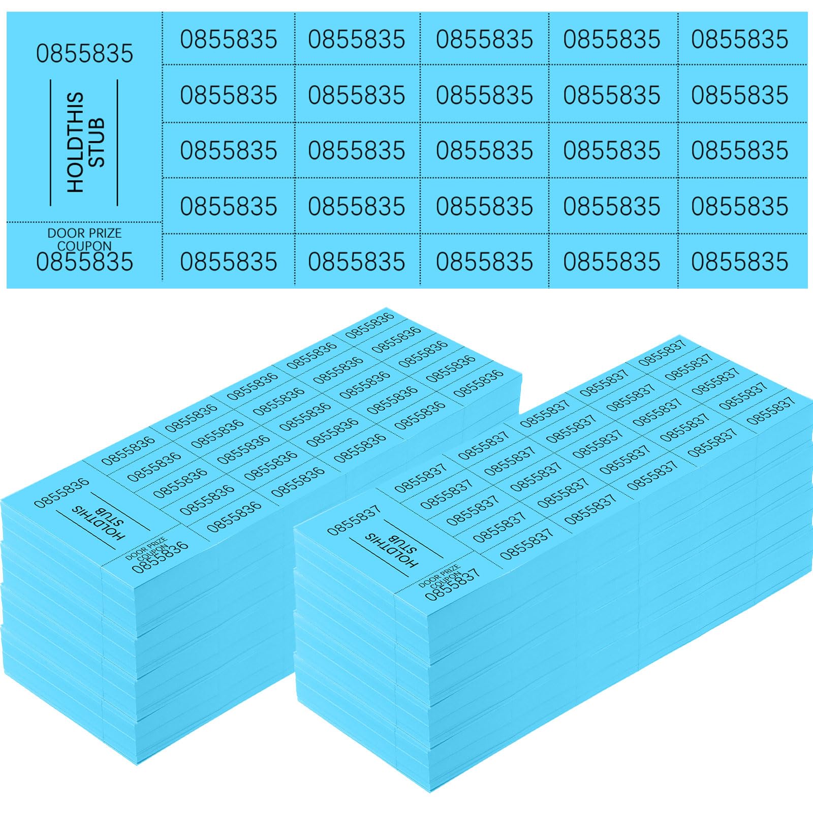 Kosiz 1000 hojas de boleto de rifa con 25 números de oferta, boletos de subasta, hojas de boletos de subasta chinas, subasta silenciosa para eventos, aula, escuela, iglesia (azul lago)
