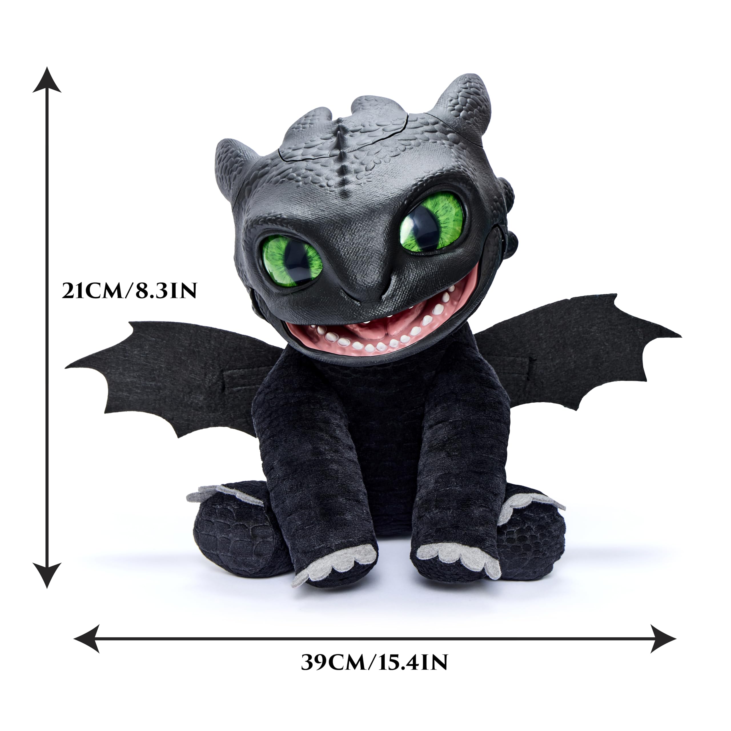 WOW! STUFF How To Train Your Dragon Toothless Puppetronic by RealFX - Looks-Feels-Sounds Real, 50+ Action & Sounds, 10" High Plush, Kids Ages 6+