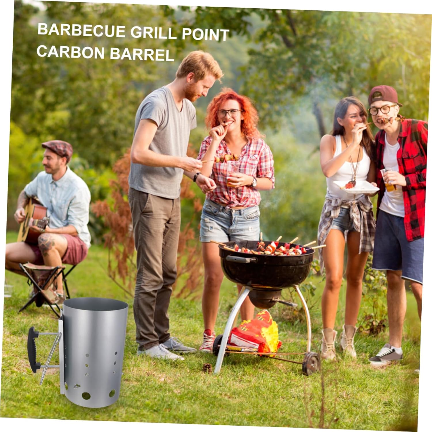 UPKOCH BBQ Ignition Barrel Galvanized Carbon Barrel for Fire BBQ Grill Lighter Chimney Starter Grill Tool