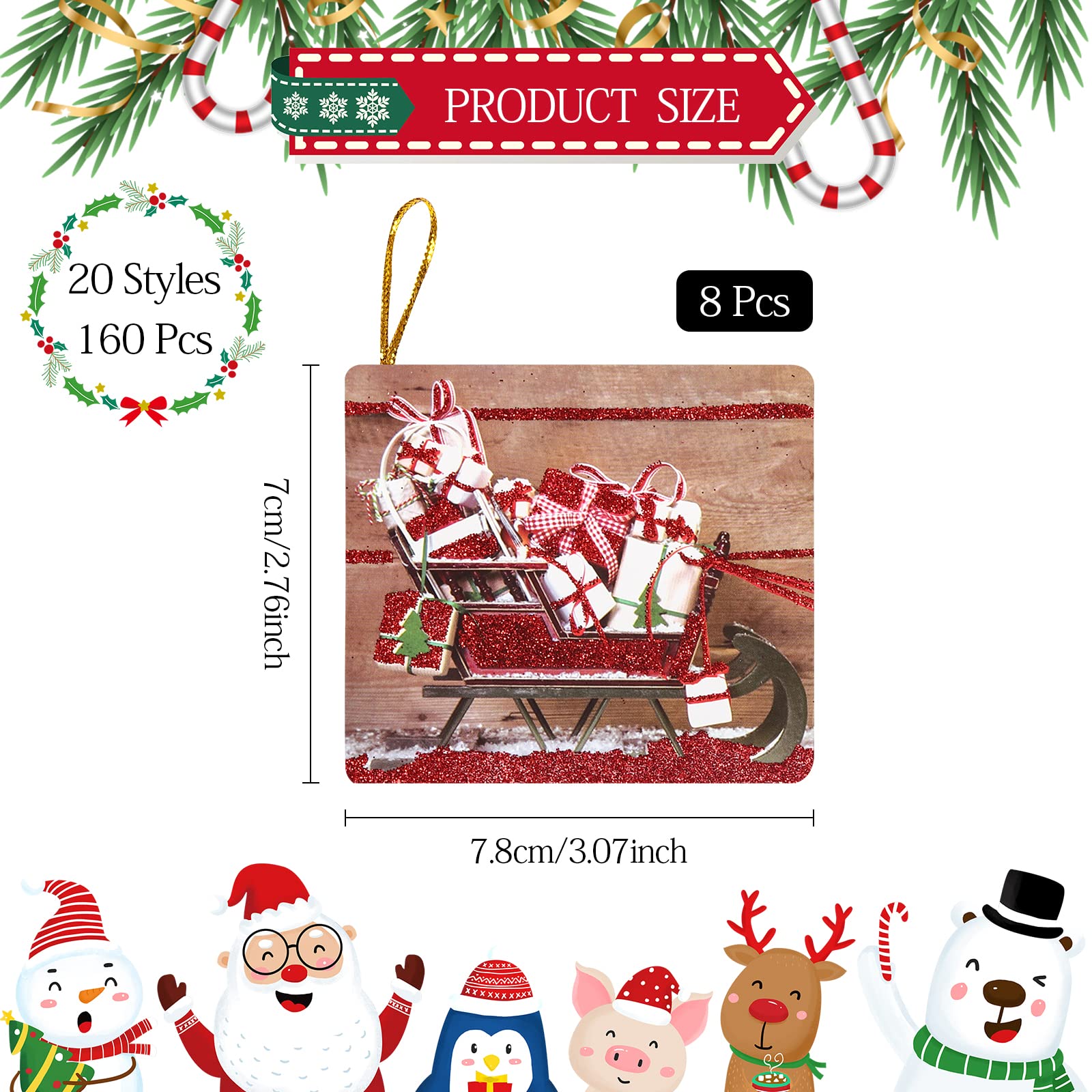 Censen 22 Mini Biglietti Di Natale Con Buste – Cartoline Assortite Per Auguri E Regali
