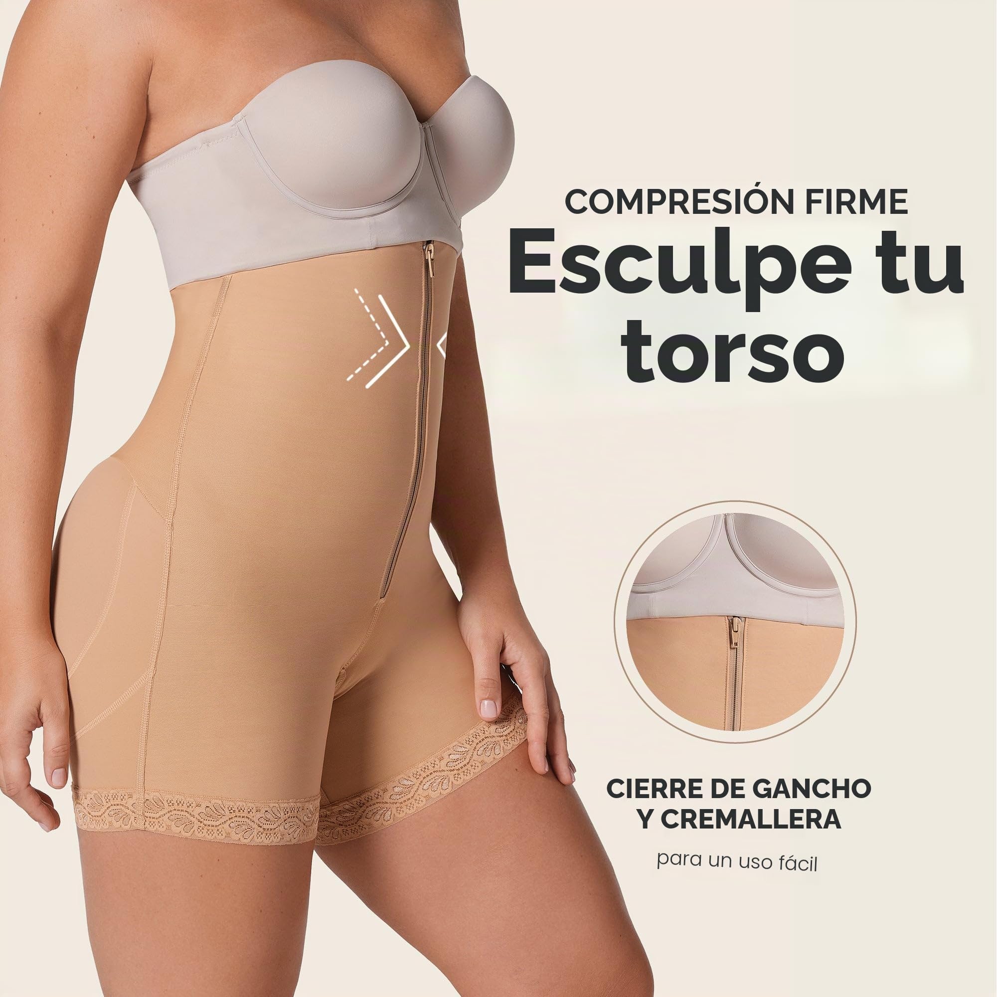 Leonisa Body Short Moldeador Reductor para Mujer - Fajas Colombianas Busto Libre