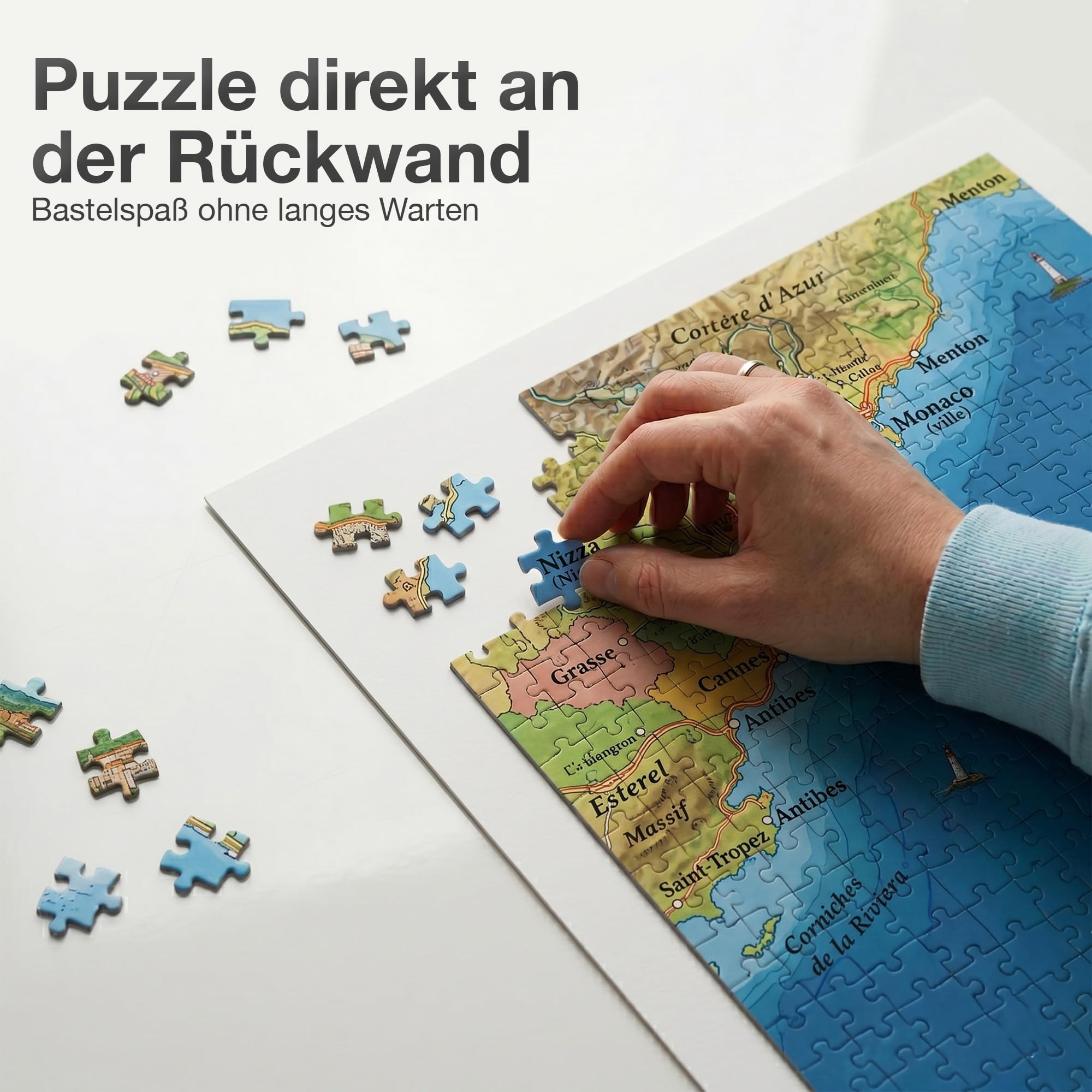 Puzzle Rahmen 50x75 cm in Schwarz Aluminium Profil - Made in Germany - Puzzlerahmen 1000 Teile - 50 x 75 cm - Bilderrahmen für Puzzle 1000 Teile - Aluminiumrahmen