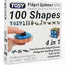 TOSY Magnet Fidget Spinner Mini - 8 Blocks, 3 in 1 Toy: Transformable Fidget Spinner, Infinity Cube, 2x2 Puzzle Cube, Christmas Stocking Stuffers Gift for Kids/Adults, STEM Sensory Stress Relief Toy