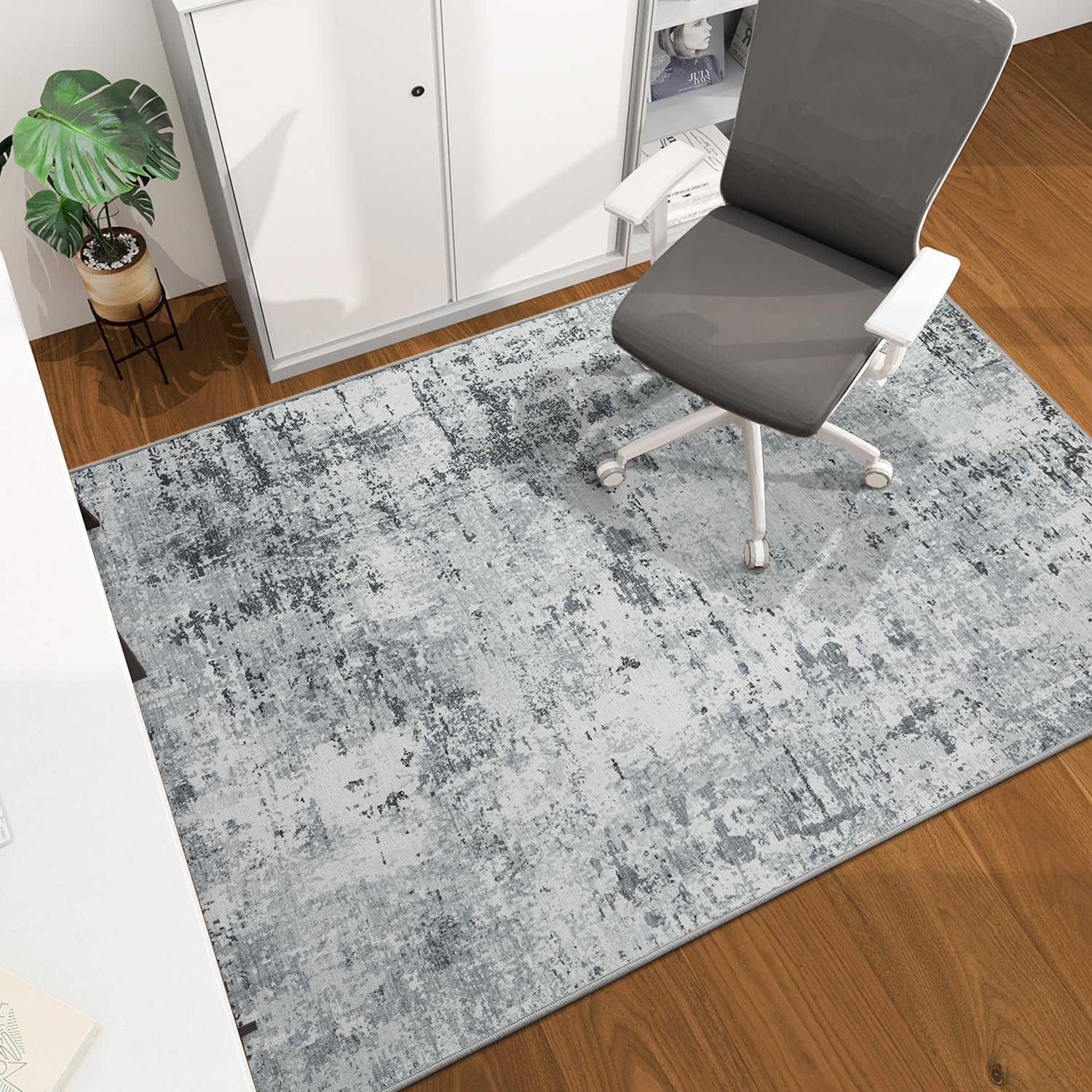 chakme Office Chair Mat for Hardwood Floor, 60"x45" Easy Glide Computer Desk Mat Protector for Rolling Chair Under Desk Rug Nonslip Backing, Machine