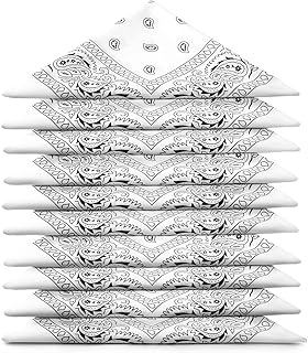 EL BANDANA - Lote de bandanas 100% Algodon de primera calidad Paisley Panuelo Cabeza Cuello Bufanda - Juego de 5/10/20