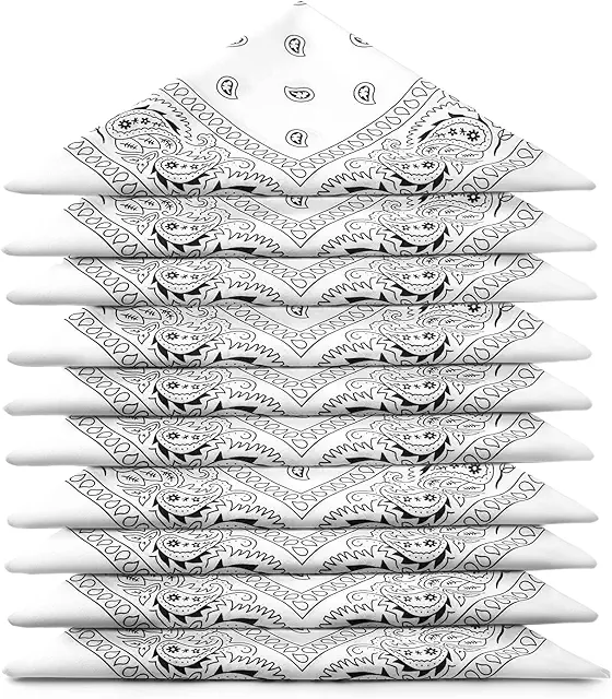 Lot de bandanas 100% coton paisley - 5/10/20 pièces, 25 couleurs