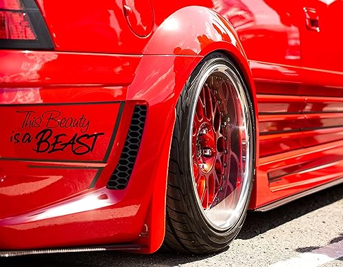 Miniatura 4 de Calcomanías de pared con cita motivacional de autoestima "This Beauty is a Beast" para espejo, ventanas o paredes, decoración #6280 (negro, 4