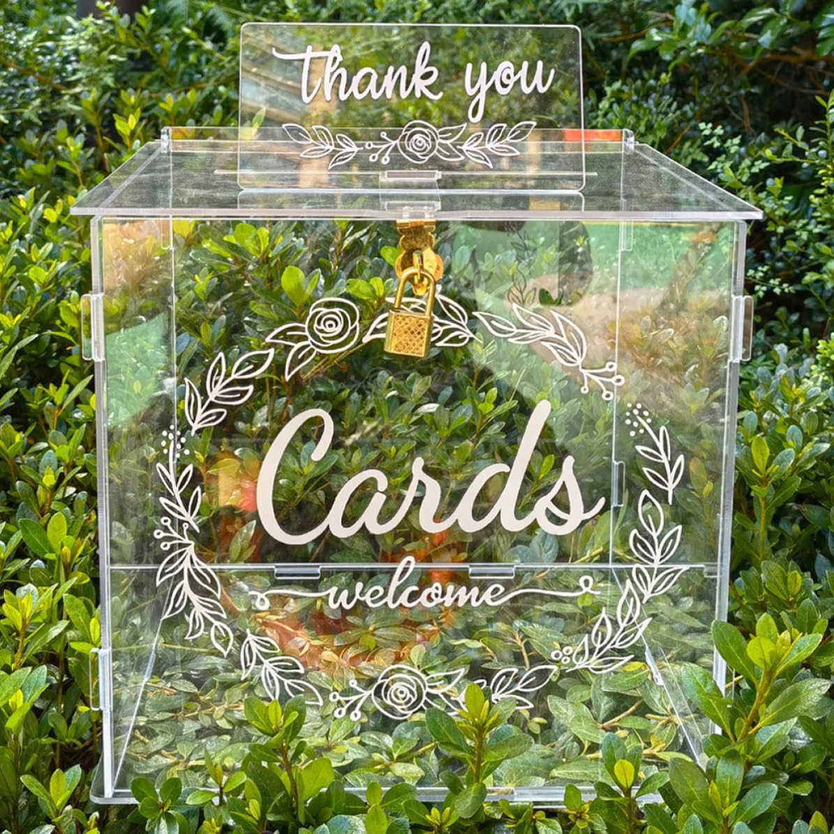 Elegante Schloss Hochzeitskartenbox mit Acryl Großem Fassungsvermögen zur Aufbewahrung von Fotos und Erinnerungen für Hochzeit und Hochzeit und Party