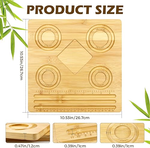 Miniatura 2 de FIVEIZERO Tableros de cuentas de bambú para la fabricación de joyas, tablero de medición de pulseras,Tablero de cuentas para pulseras y collares que
