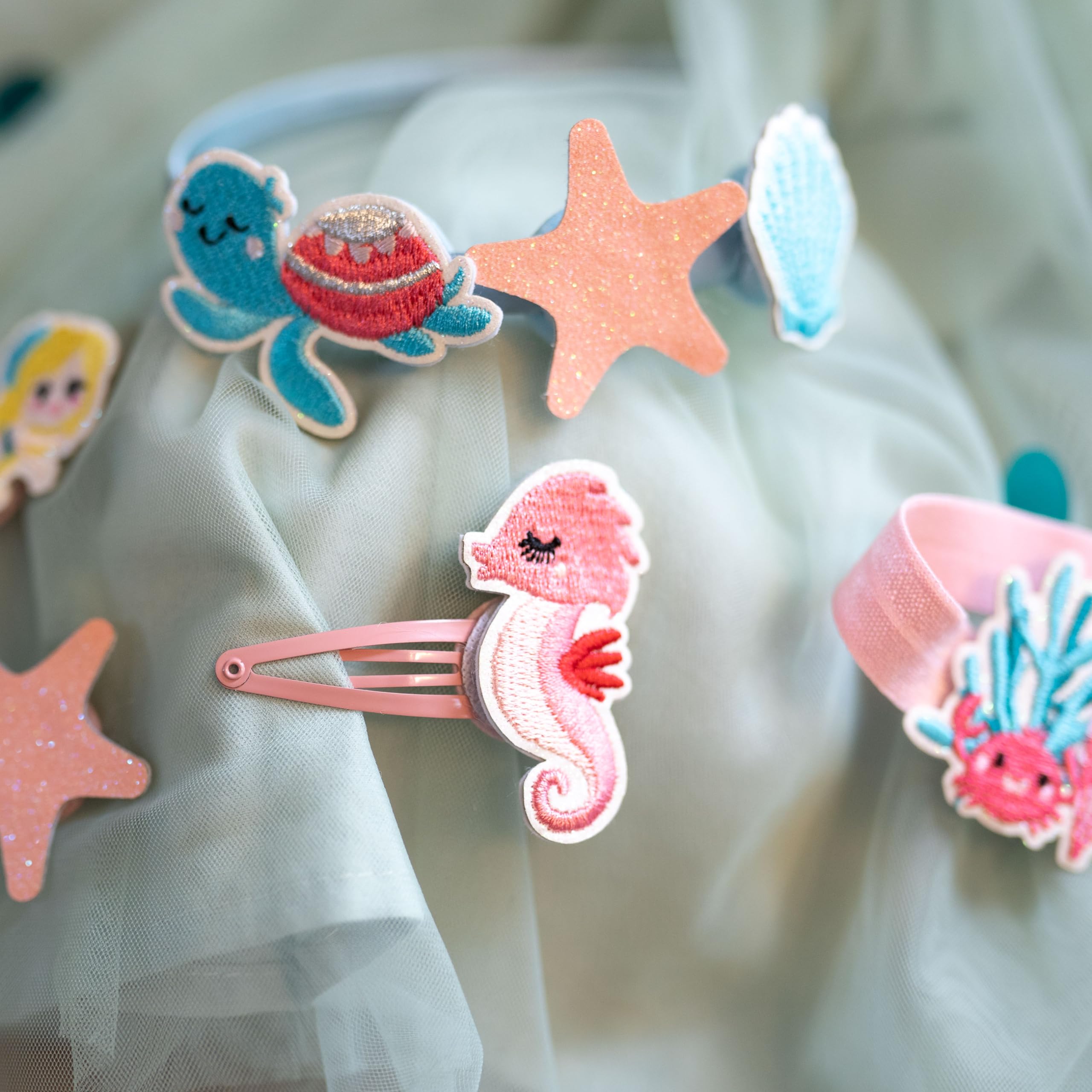 Papierdrachen Hair Accessories Set - Headband Velcro, mermaid, 1 stück (14er Pack) - Image 3