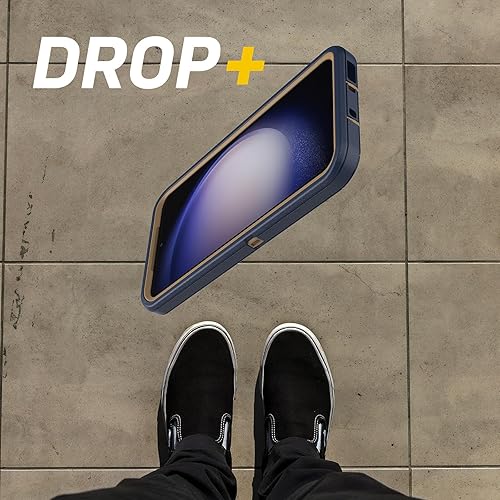 Miniatura 5 de OtterBox Galaxy S23 (solamente) - Funda de la serie Defender - Zapatos de gamuza azul - Resistente y duradero - con protección de puerto - Incluye