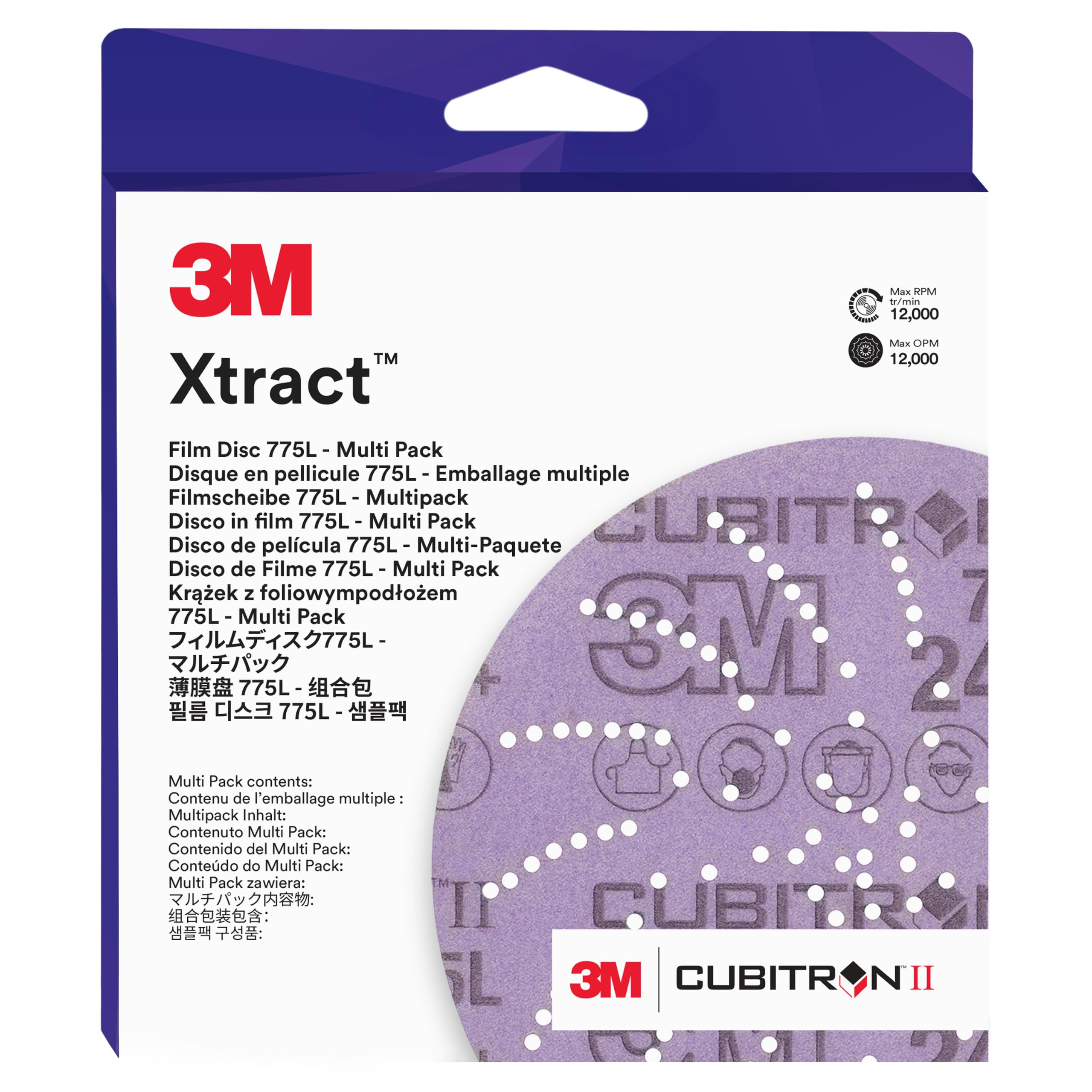 3M Xtract Cubitron II Film Disc 775L, 87338, 127 mm, Multi-pack, 15/pack
