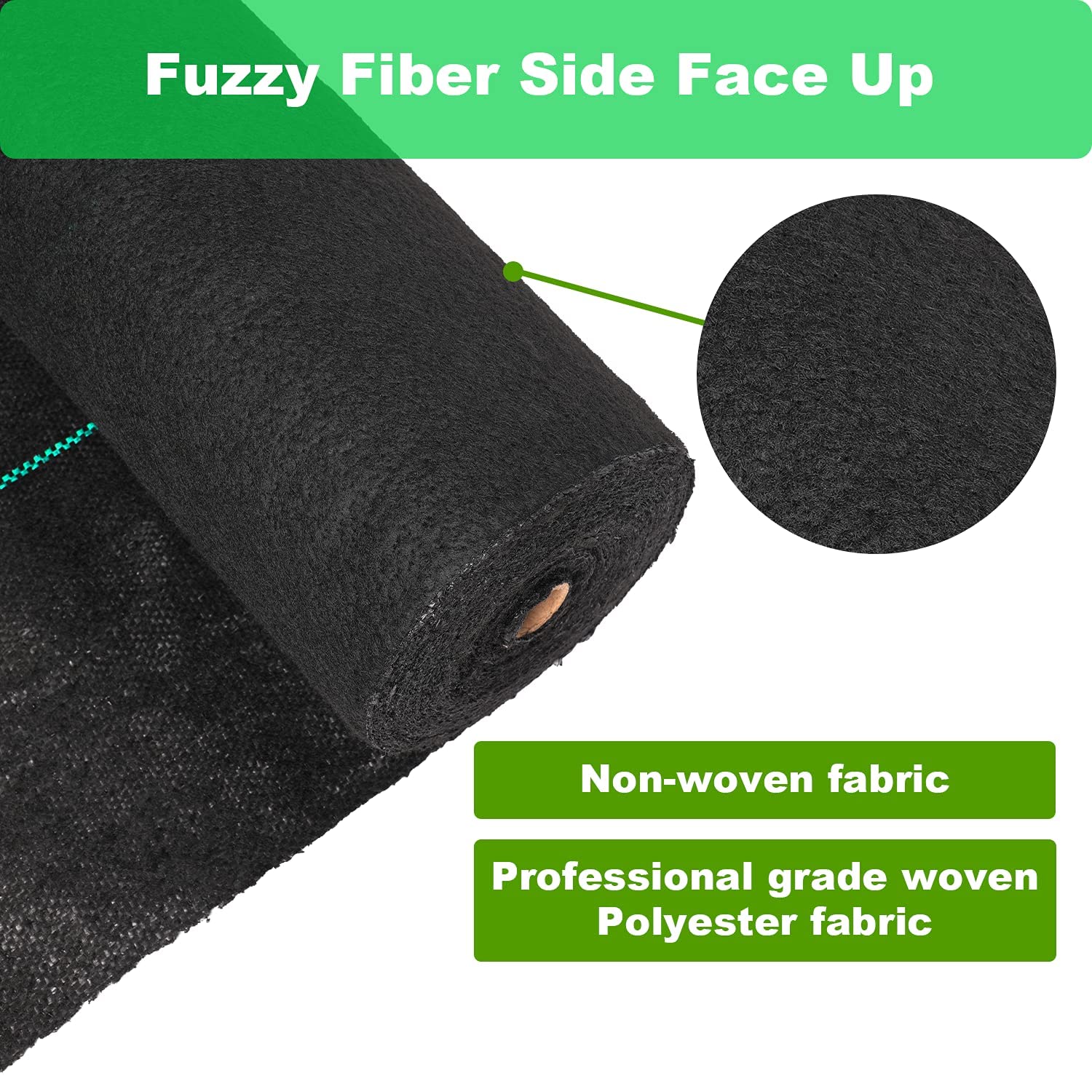 5.8oz Heavy Duty Weed Barrier Landscape Fabric, Premium Durable Weed Blocker Cover, Black Ultra Thick Mulch for Landscaping, Outdoor Gardening Weed Control Mat, 4ft x300ft