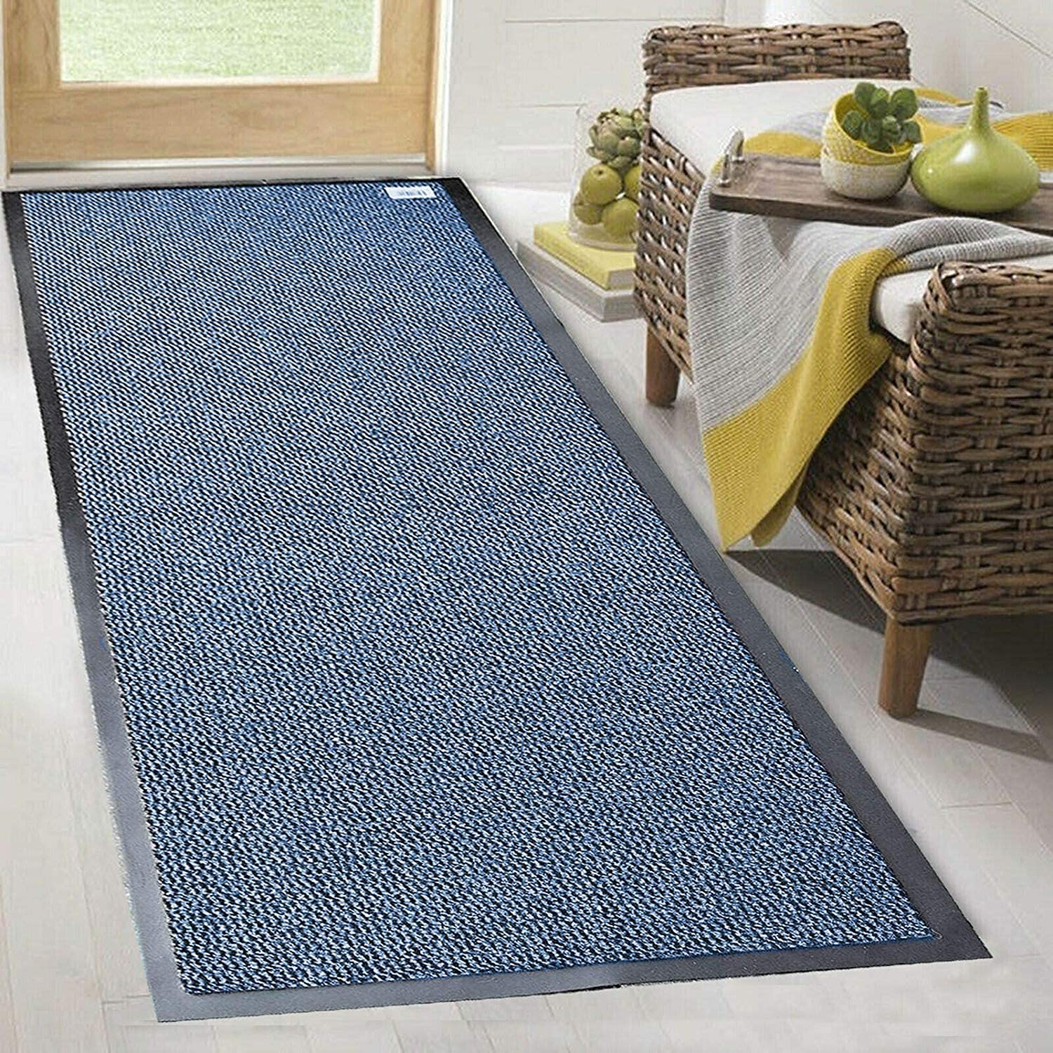 PRIME PLUS Heavy Duty Barrier Mat Non Slip Door Mat Rubber Mats Floor Mats Kitchen Rugs Washable Carpets Light Weight Rubber Multi Color And Sizes Non-Slip (80 x 120 cm, Navy Blue)