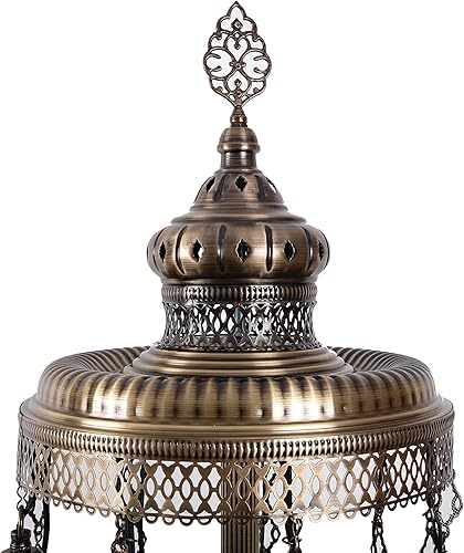 Miniatura 3 de Asylove Lámpara turca de 9 globos, lámpara de pie de mosaico, lámpara de pie de mosaico de 9 globos, lámparas marroquíes, lámpara de pie para