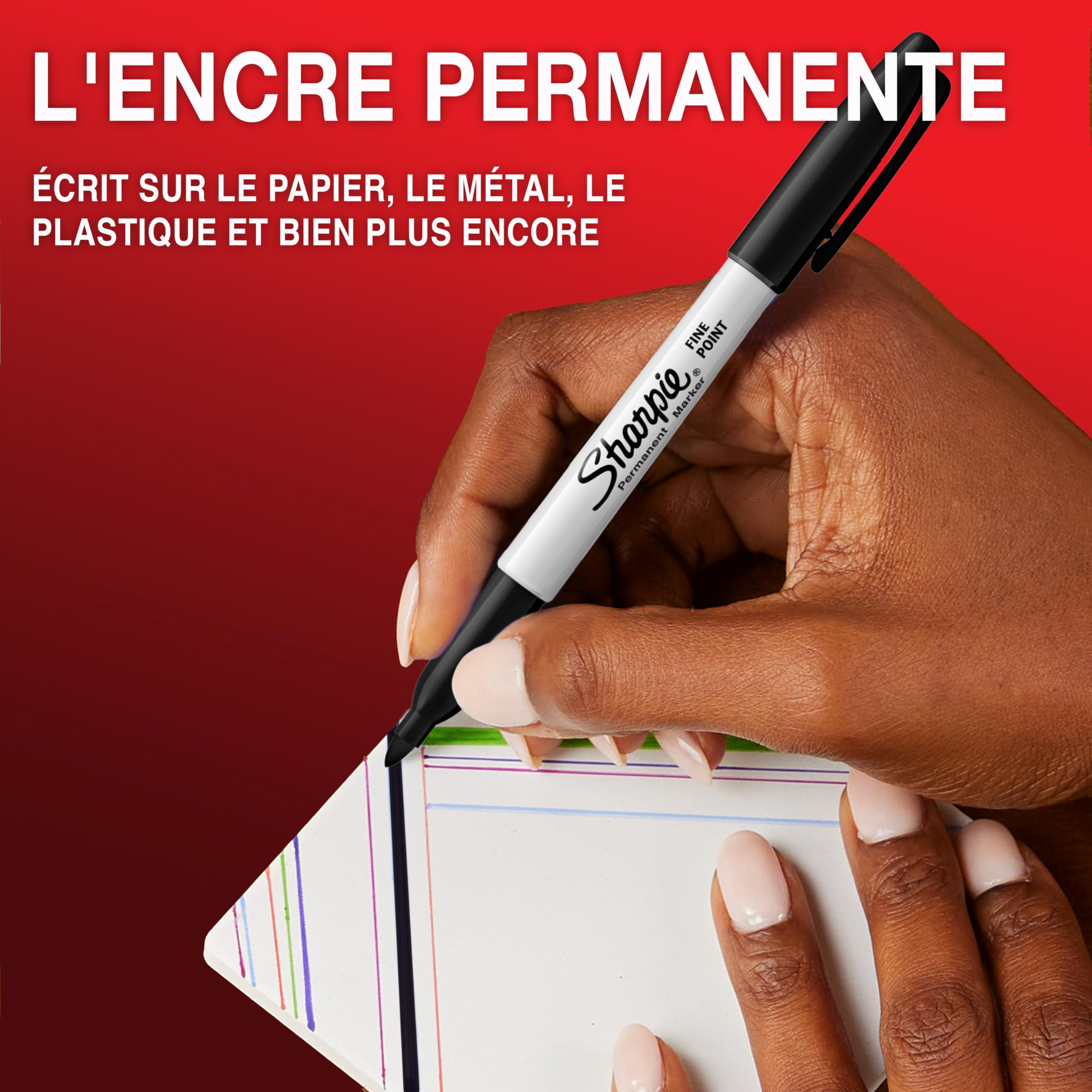 Sharpie marqueurs indélébiles | pointe fine | encre noir permanent | pochette de 12