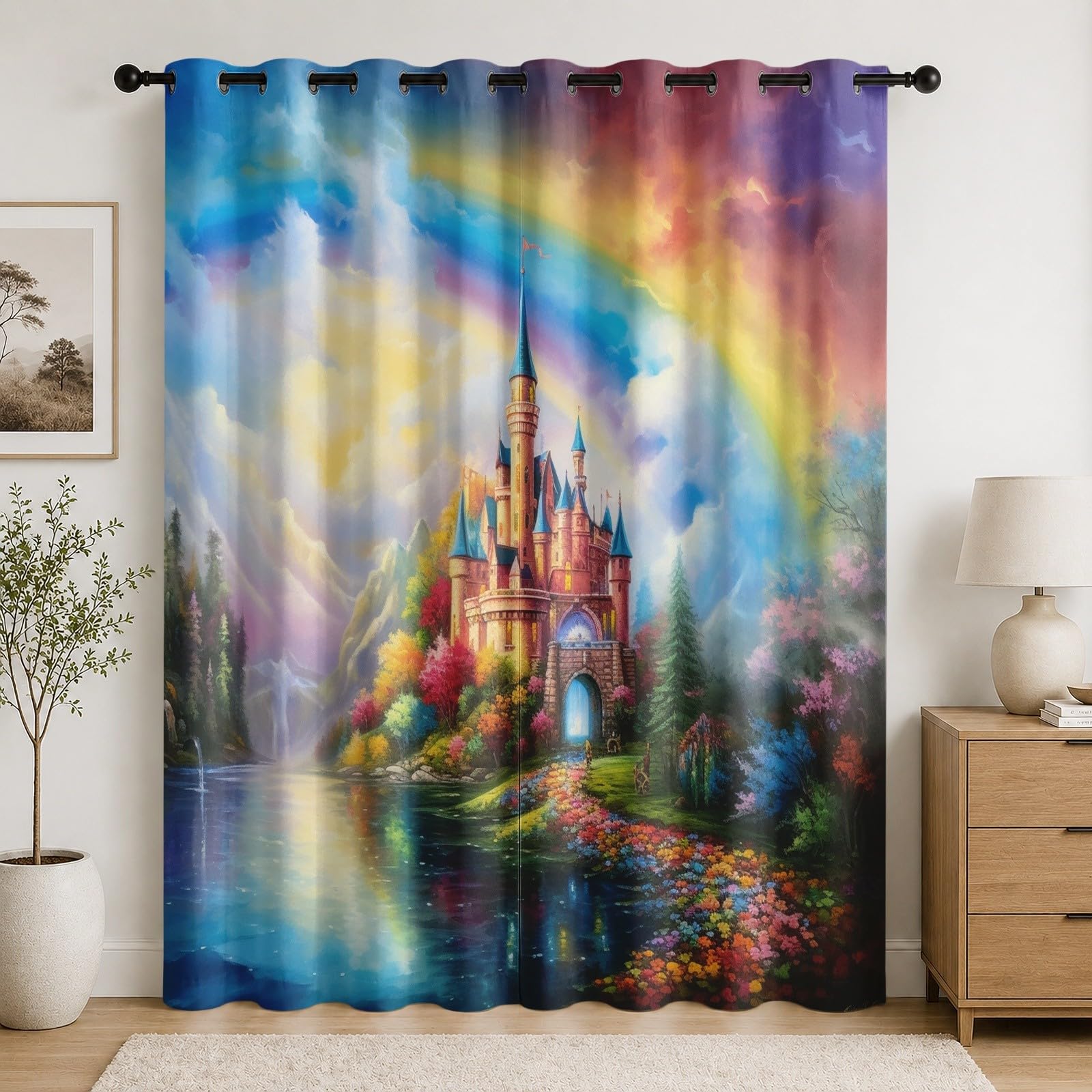 Rideaux occultants thermiques colorés et drapé opaque de salon