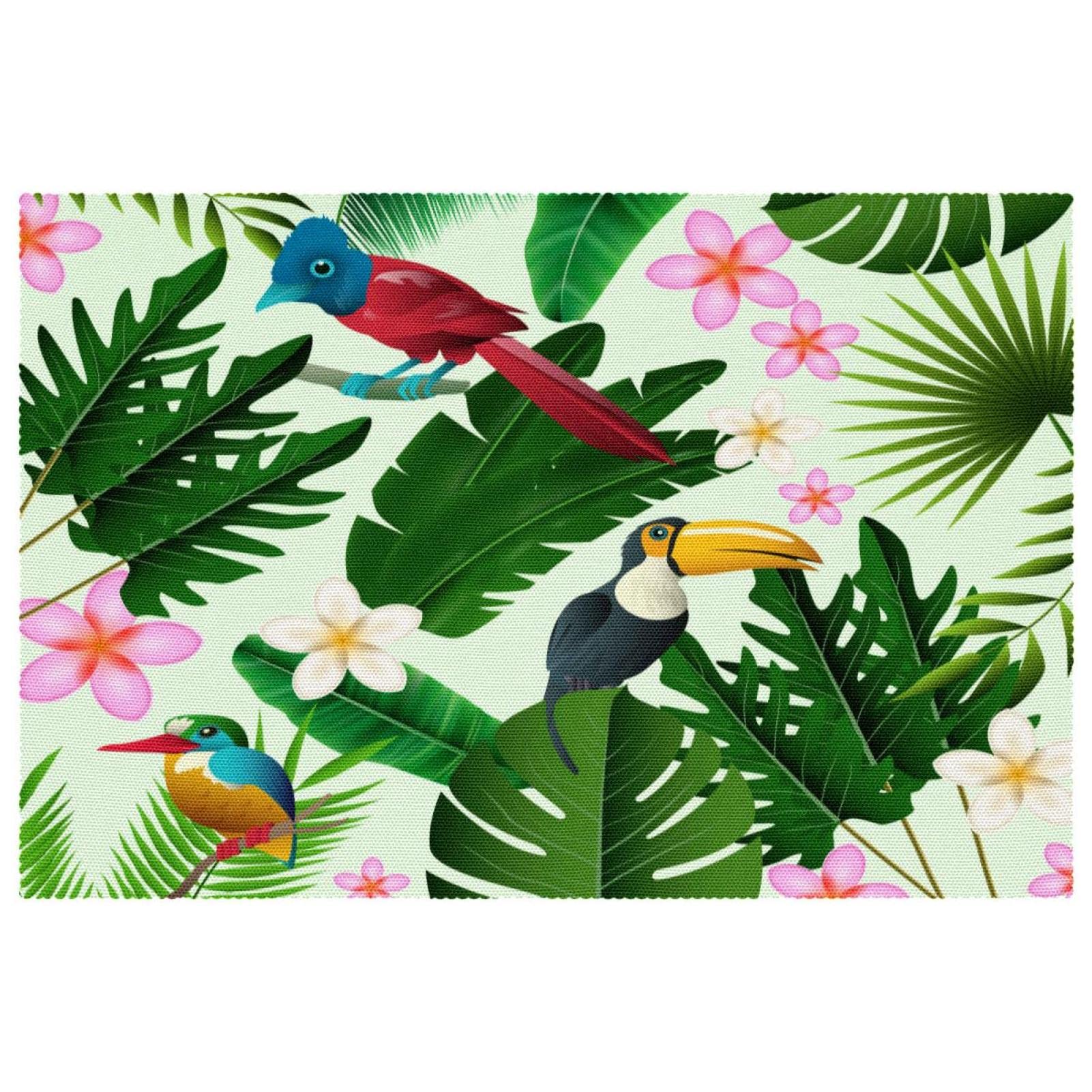 Sets de table anti-taches tissu Oxford vert lavable pour protéger la table des enfants