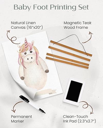 Miniatura 3 de Kit de huellas de unicornio para bebé, kit de huellas para recién nacidos para recuerdos, recuerdos y regalos