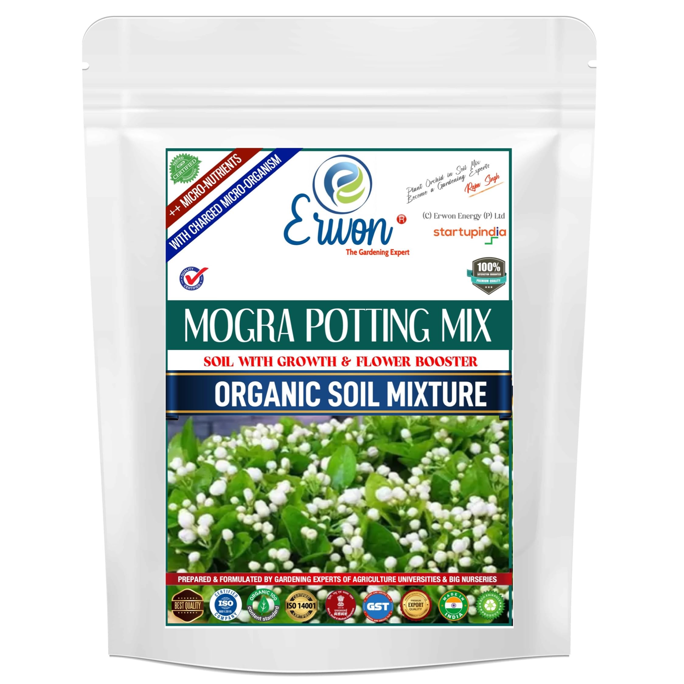 Erwon® Mogra Potting Mix, Soil with Growth & Flower Booster, Premium Essential Powerful Organic Potting Mixt Soil for Best Growth of Mogra Plants, with Charged Micro-Organism (5 kg) (B09GVPFLMV) Amazon Price History, Amazon Price Tracker