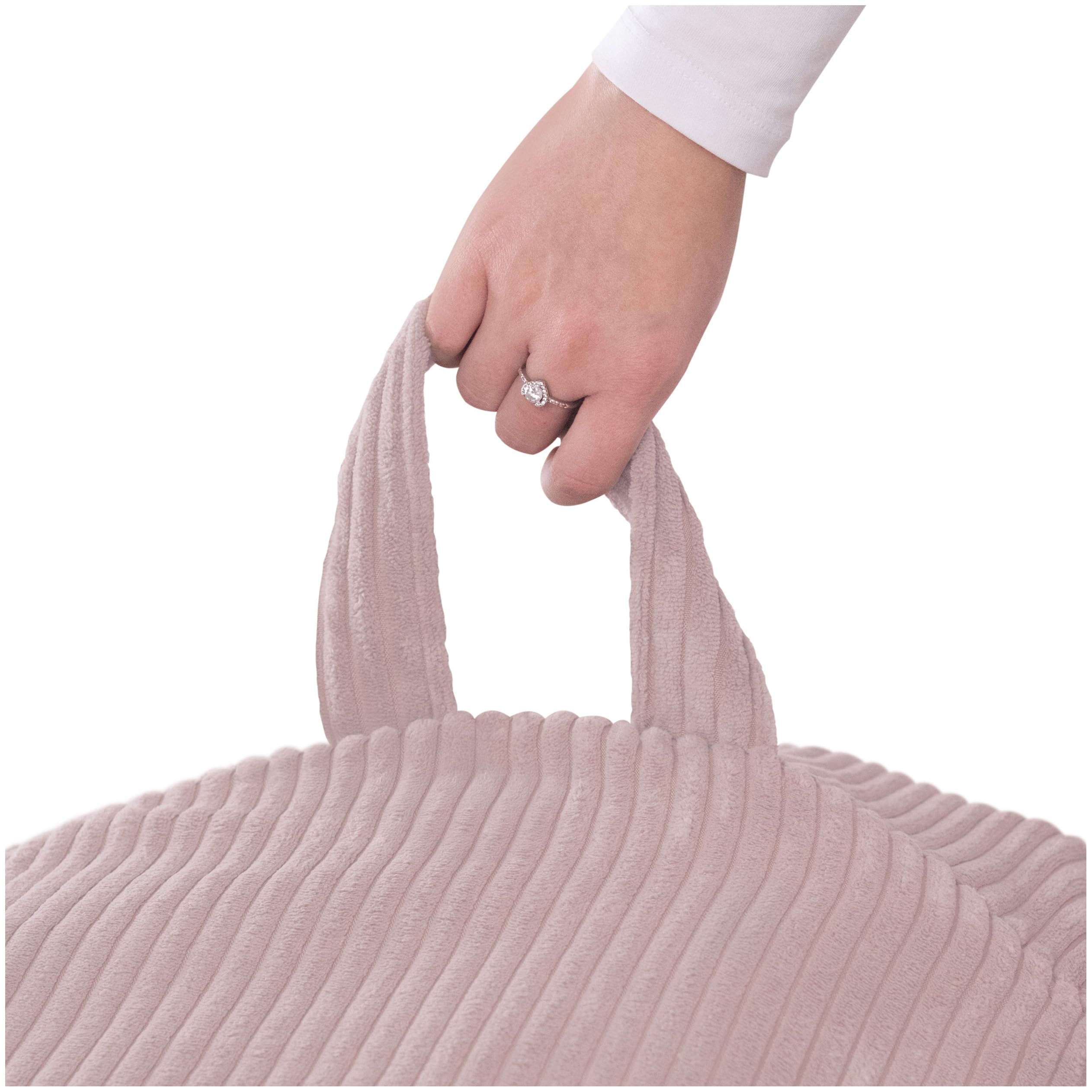 MISIOO Fodera per pouf per bambini per animali di peluche – Contenitore per giocattoli & Bean Bag in un unico – Tessuto a corda, lavabile, con chiusura lampo – Organizzatore per la cameretta dei