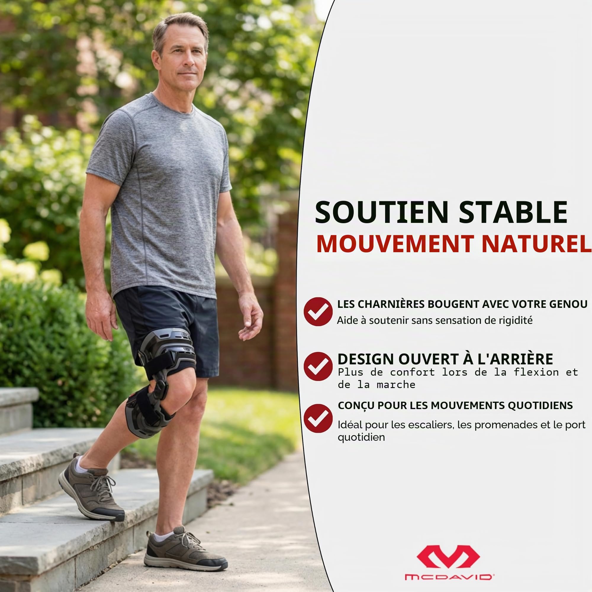 McDavid 4200 Bio-Logix Elite Genouillère articulée et Manchon - Soutien latéral pour LCA, MCL, PCL, ménisque, Ligament, hyperextension, soulagement de la Douleur, récupération - Genouillère Unisexe