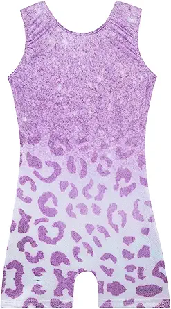 Leotards for Girls Gymnastics Toddler Dance Biketards Mermaid Unicorn Athletic Dance Wear Shiny Rainbow Blue Hotpink