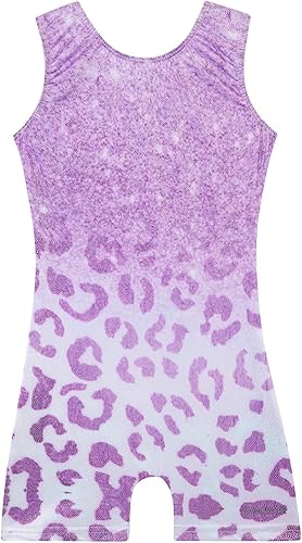 Leotards for Girls Gymnastics Toddler Dance Biketards Mermaid Unicorn Athletic Dance Wear Shiny Rainbow Blue Hotpink