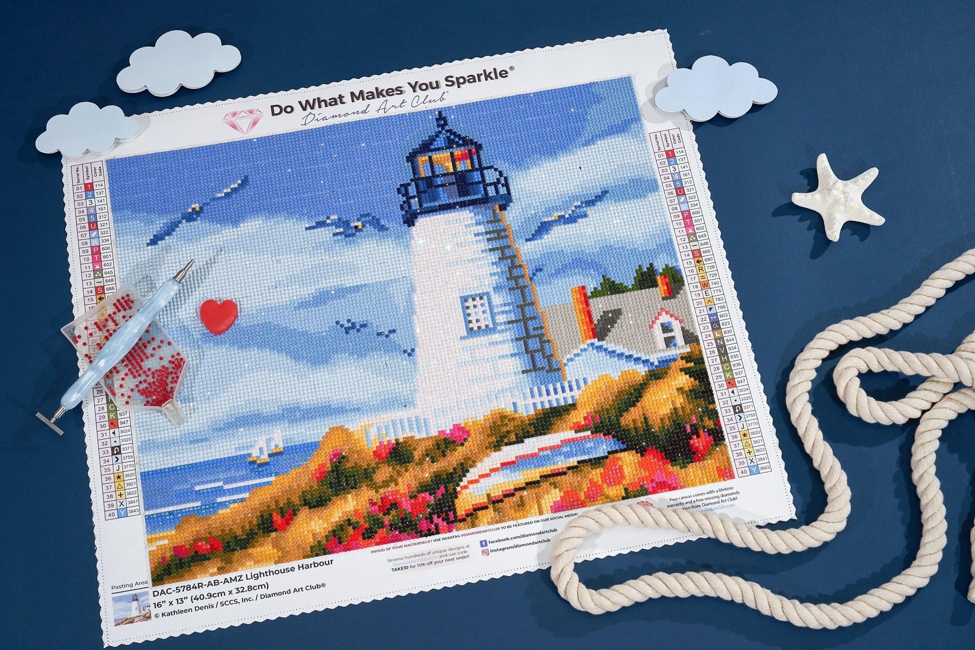 Amazon.com: DIAMOND ART CLUB Lighthouse Harbour Diamond Painting