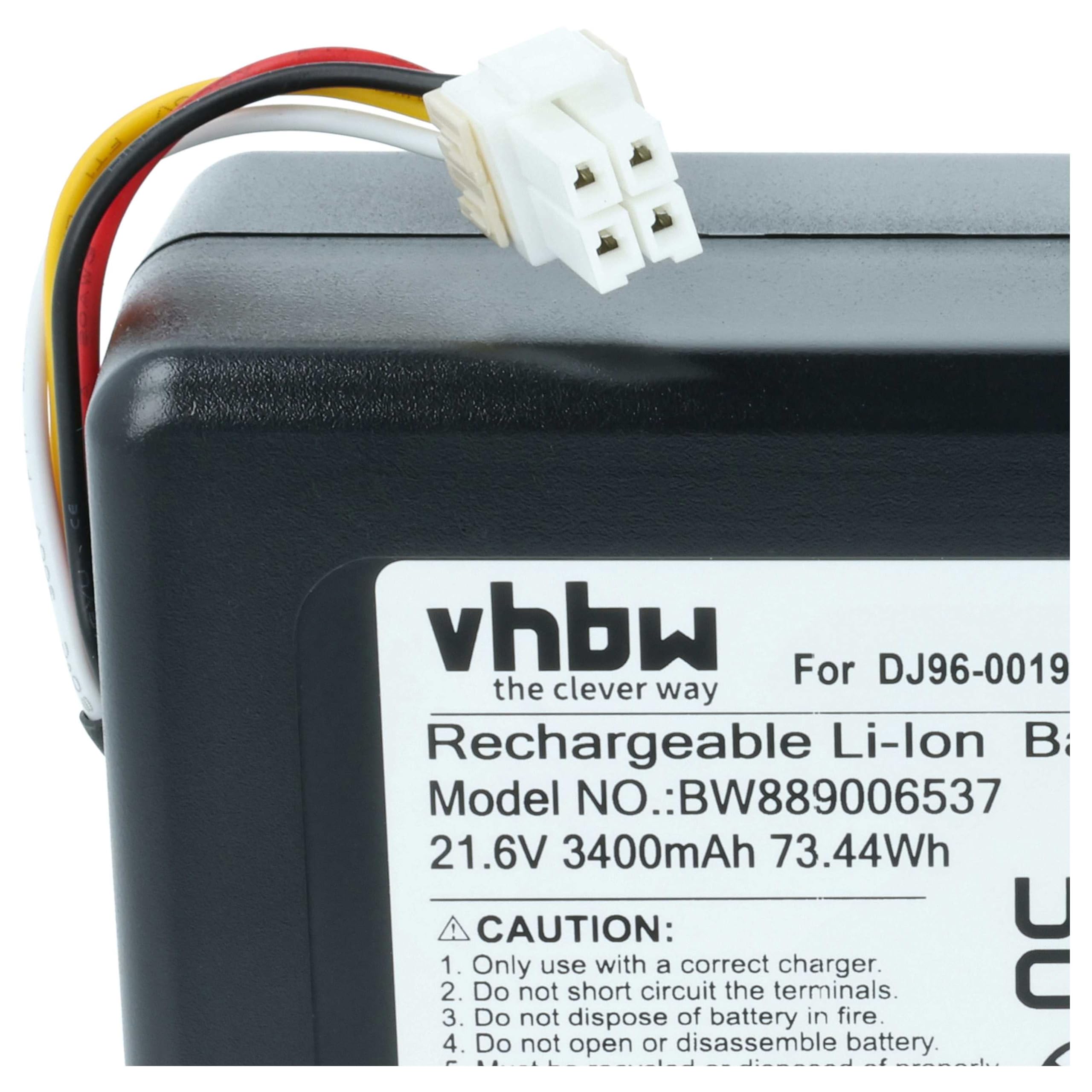 vhbw Bateria zamienna do Samsung DJ96-00193E, VCA-RBT71/XAA, VCA-RBT71 do robota odkurzającego (3,4 Ah, 21,6 V, litowo-jonowa)