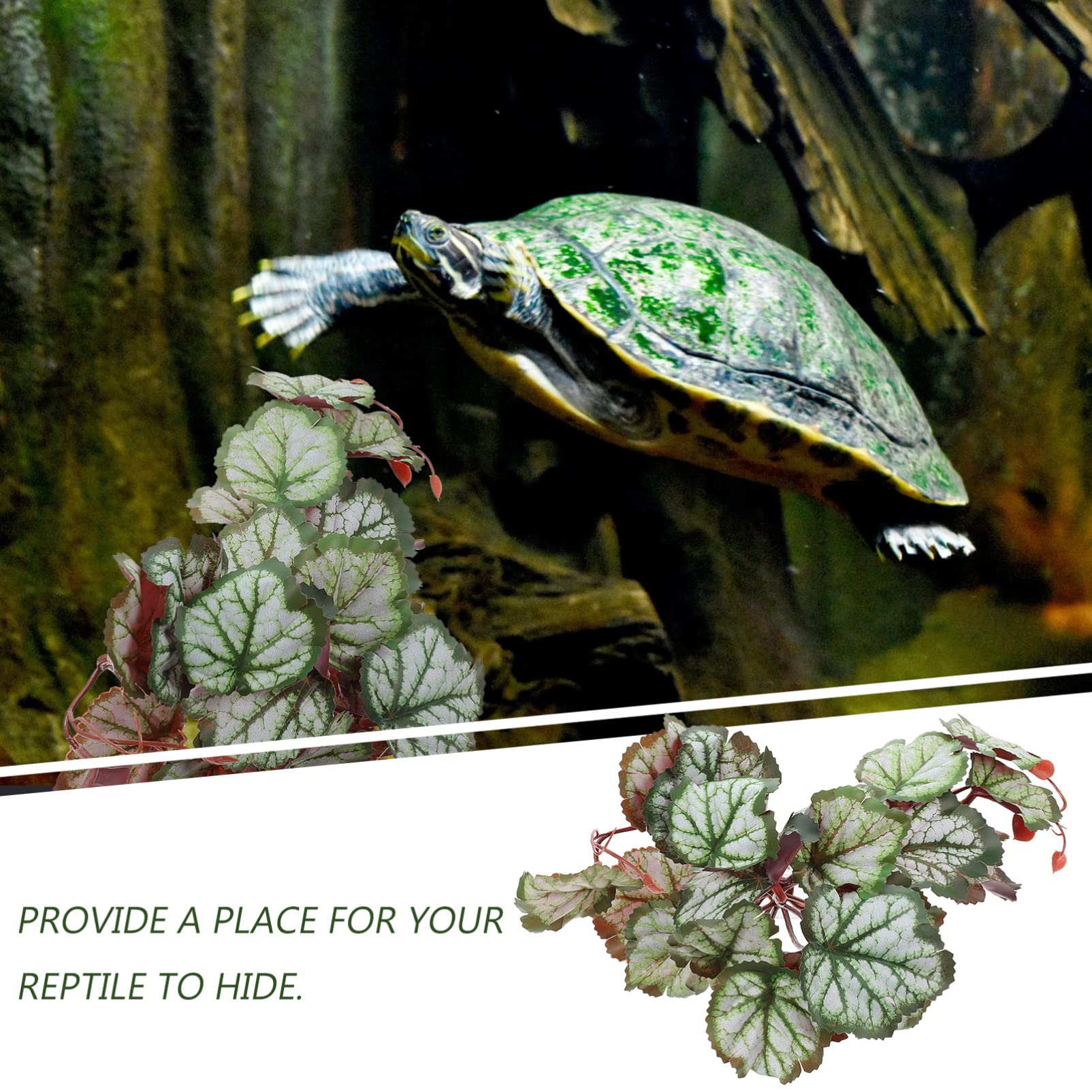 ABOOFAN 5 Piezas De Hojas De Paisajismo Enredaderas De La Selva Ajuste Flexible Terrario Tanque De Peces Hojas De Pecera Hábitats De Reptiles Realistas Plantas Reptiles