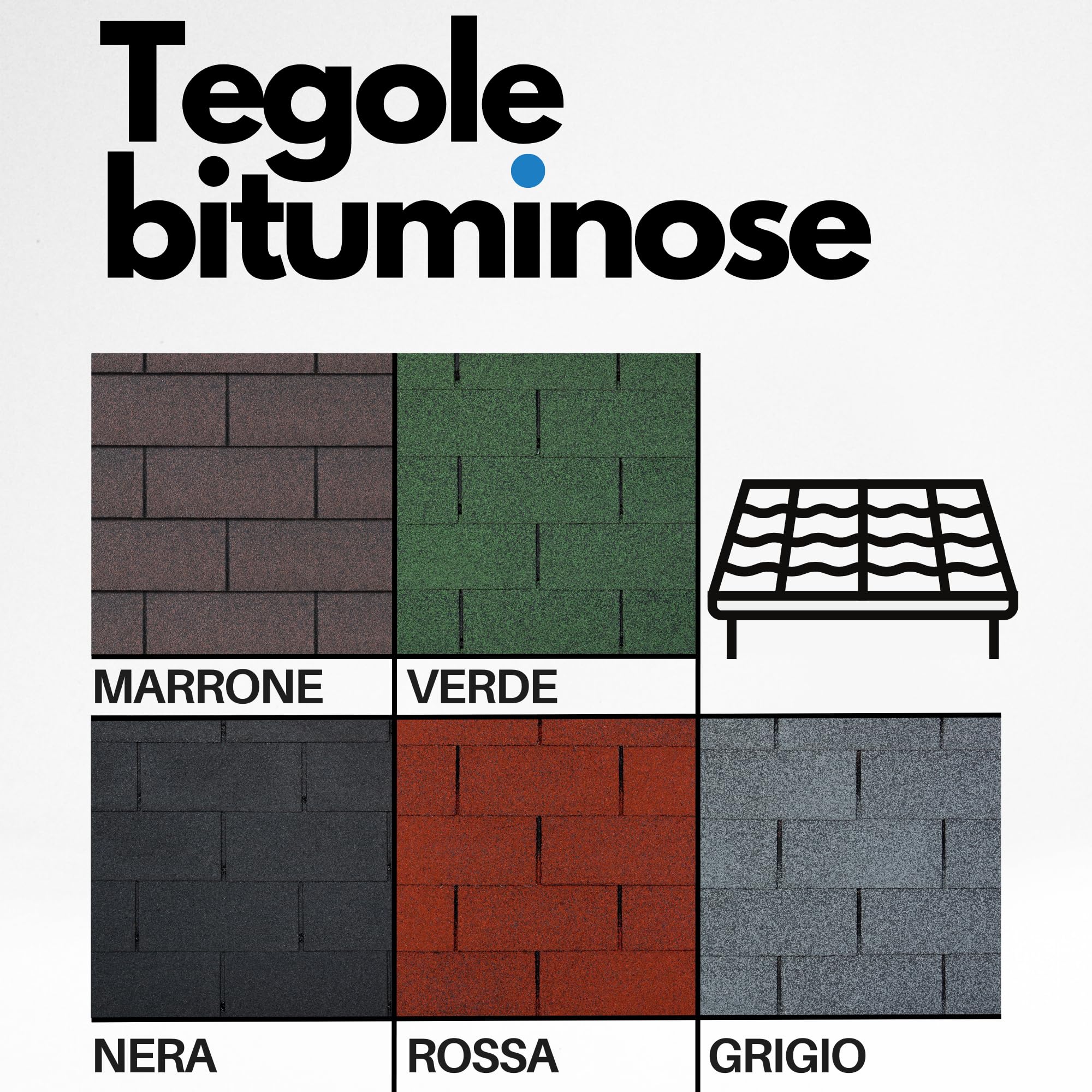 Tegole bituminose TRIO T-GREEN, copertura bituminosa di colore verde