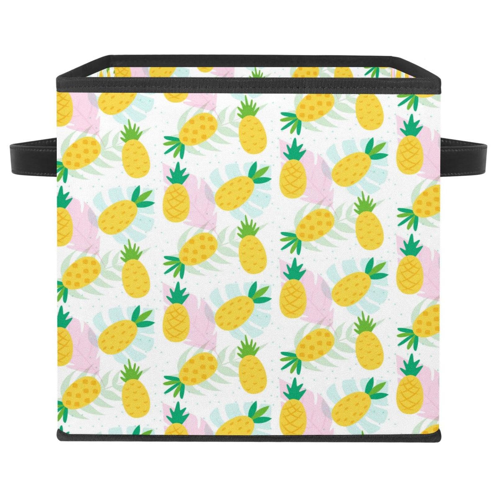 Boîte de rangement pliable motif ananas d'été cube tissu organiseur placard chambre