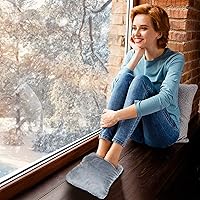 Vista 3 de Calentador eléctrico de pies con masaje, vibración y calefacción, tela de felpa suave y almohadilla de calentamiento rápido USB para mujeres