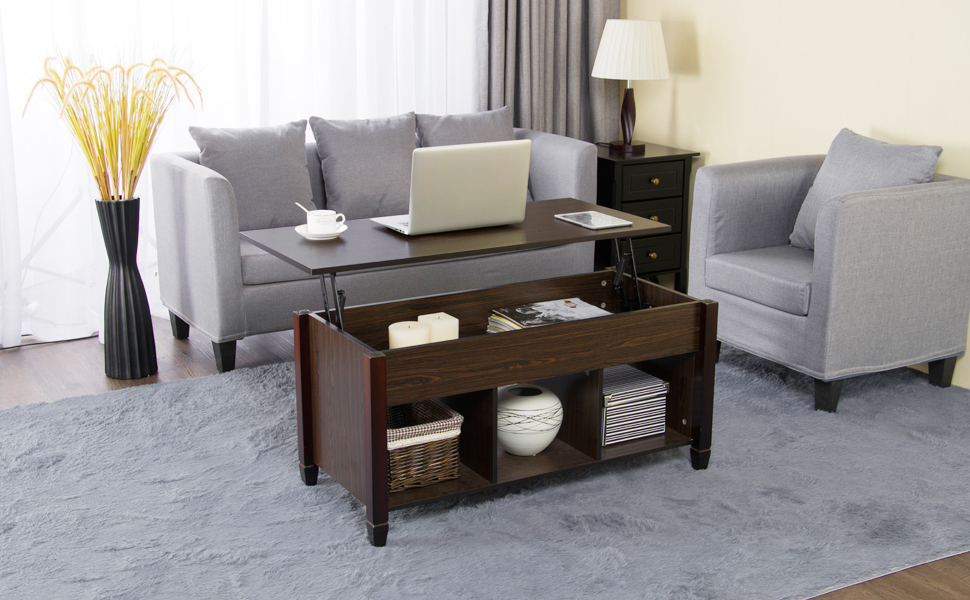 Yaheetech Coffee Table, 41in Lift Top Coffee Table with Storage Hidden