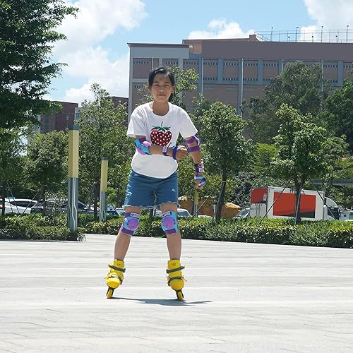 Miniatura 5 de SOHOUR HOME Juego de rodilleras para niñosjóvenes, coderas, muñequeras, equipo de protección para patines infantiles, patinaje en línea, ciclismo,