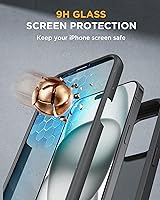 Vista 300 de Miracase Funda magnética para iPhone 14 de 6.1 pulgadas, protector de pantalla de vidrio templado integrado + protector de lente, compatible