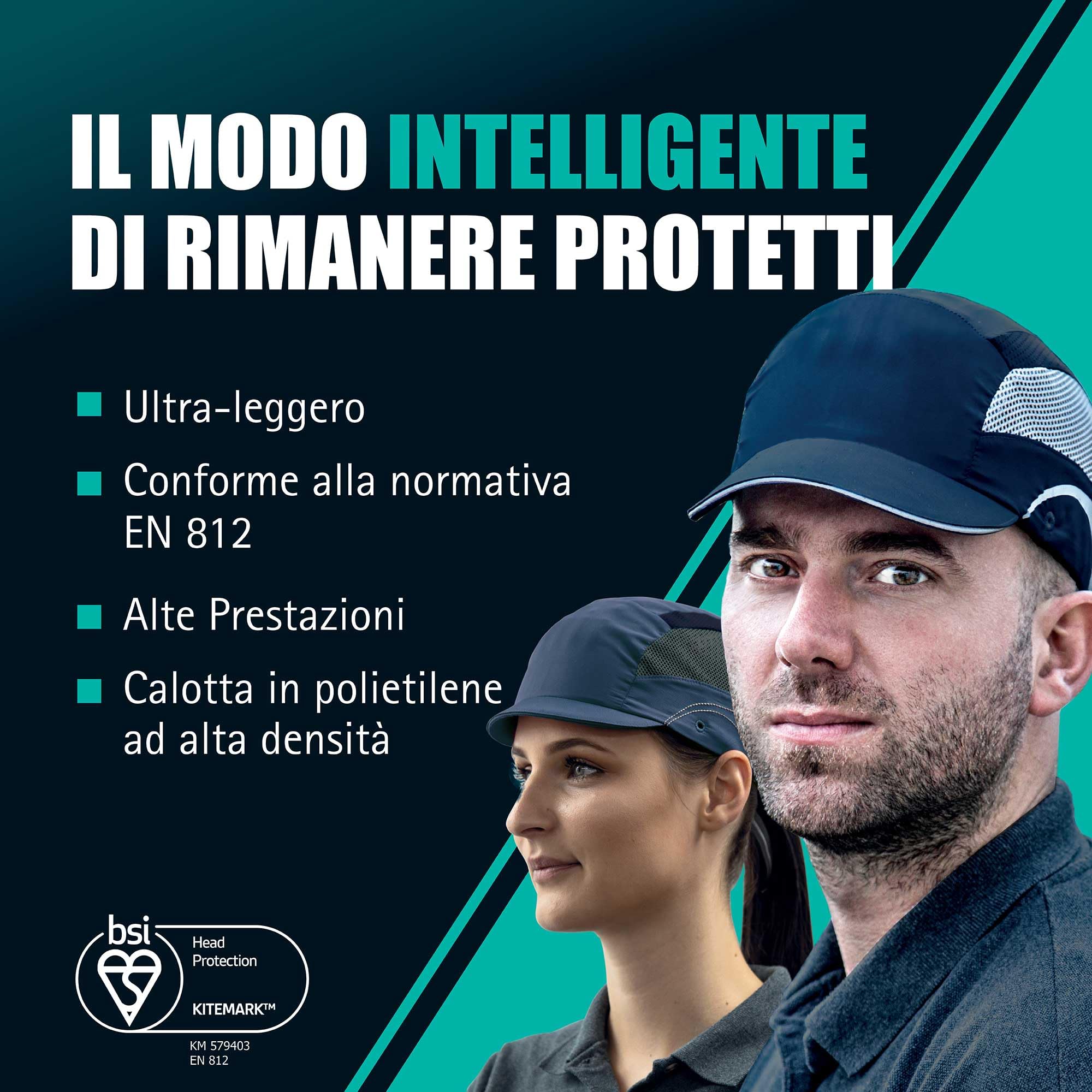 JSP Aerolite Berretto Antiurto Ultraleggero Lavabile, Visiera 2,5 cm, Navy | Berretto antiurto con guscio integrale < 135 g, fodera lavabile e ventilazione. EN 812 certificato.