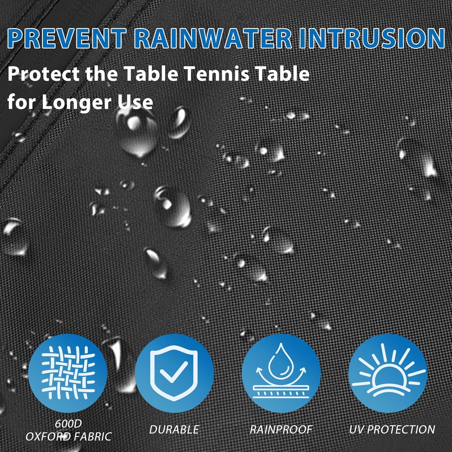 Ping Pong Table Cover Outdoor Waterproof, 600D Oxford Fabric Table Tennis Cover Indoor & Outdoor Fits Universal 9x5 FT Tables Folding & Flat Tables with Paddles Organize Bag