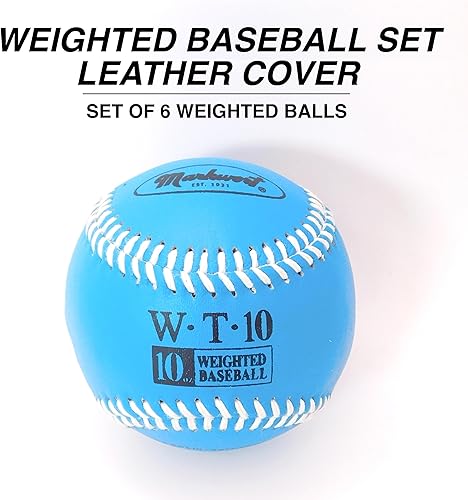 Miniatura 2 de Markwort Juego de béisbol con cubierta de cuero de 9 pulgadas (1 cada 7 onzas, 8 onzas, 9 onzas, 10 onzas, 11 onzas, 12 onzas)