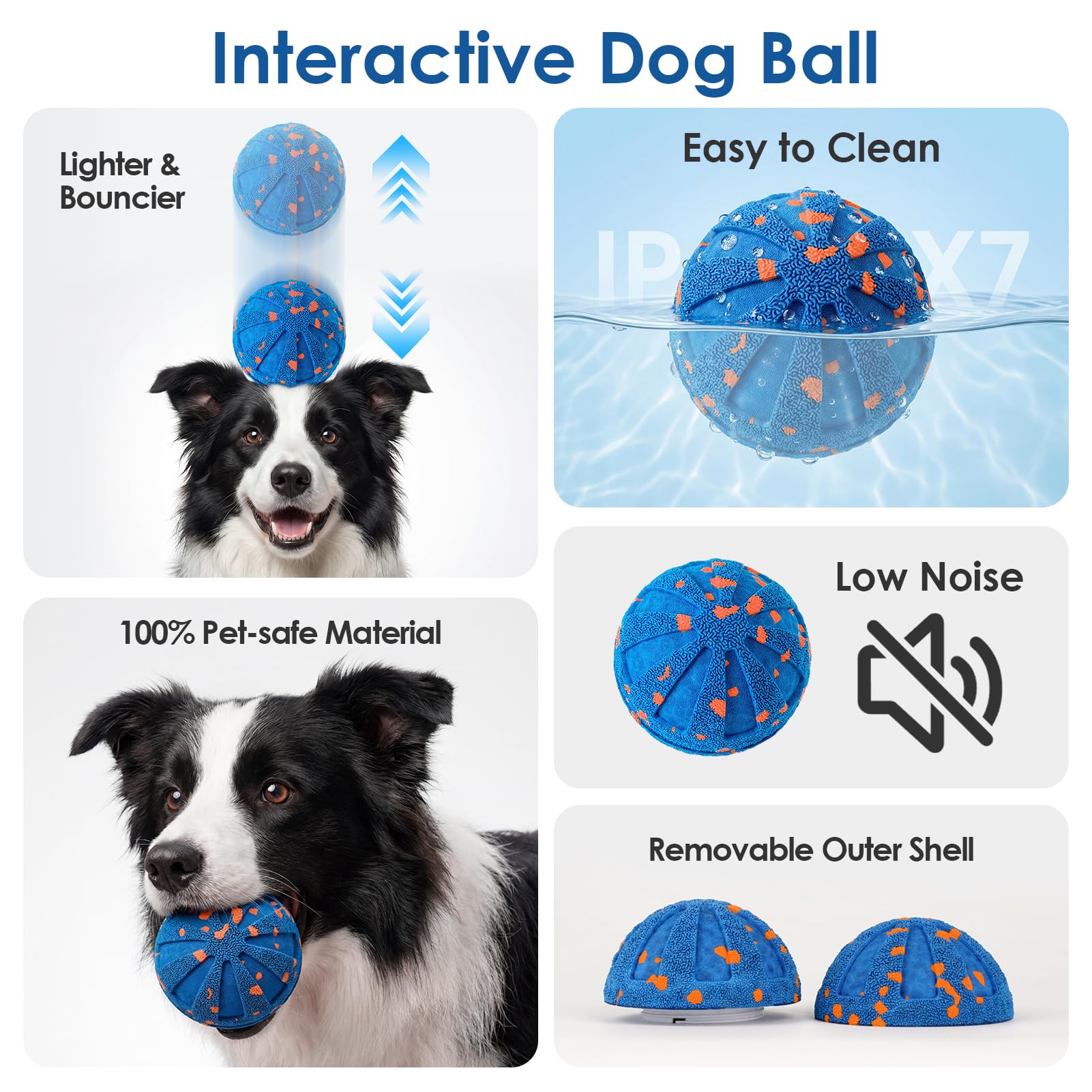 DFQ Pelota interactiva para perro, amarilla