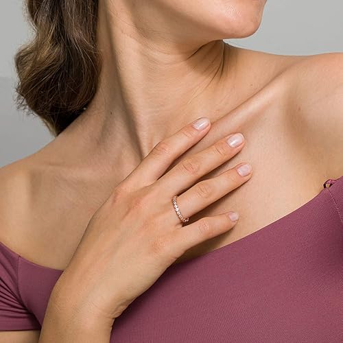 Miniatura 2 de PAVOI 14K Gold Plated Rings Cubic Zirconia Love Ring 2.8mm Stackable Rings for Women Gold Rings for Women