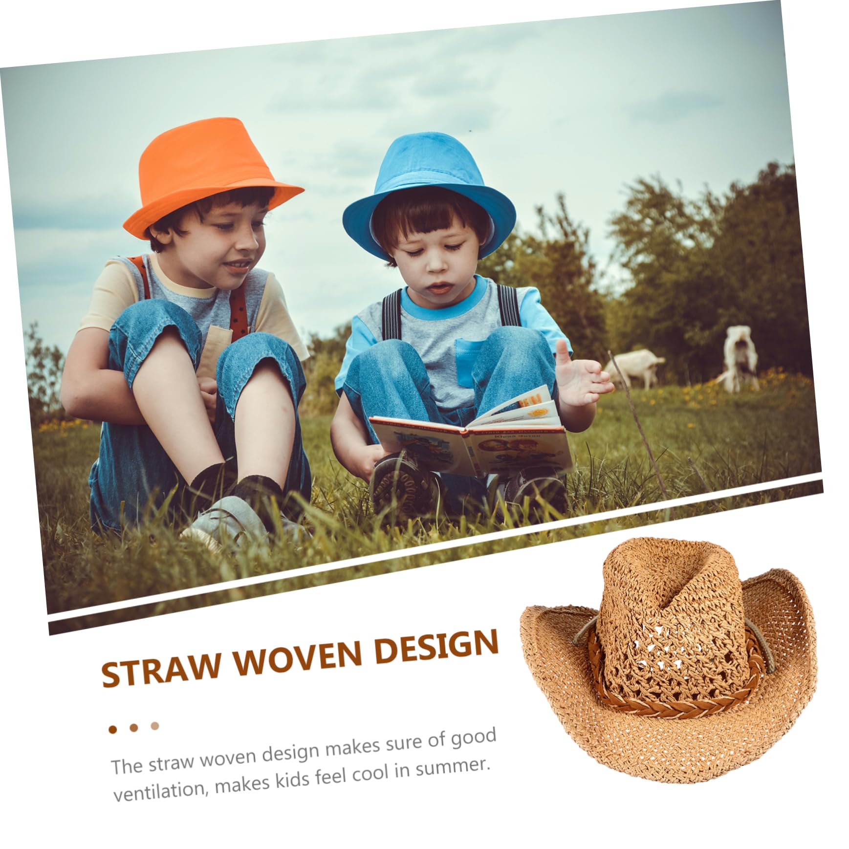 Ciieeo 3 Piezas Sombrero para niños Sombrero Vaquero niño Gorro Sol Bebe Sombreros para Hombre ala Ancha Sombrero Sol Mujer decoración Sombrero Visera Playa