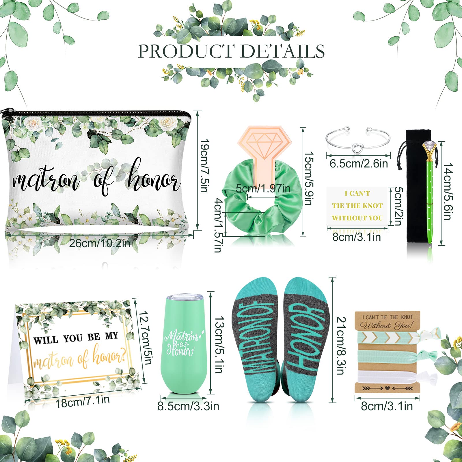 Yexiya 13-Pc Bridesmaid Proposal Box Gift Set - Includes Tumbler, Socks, Jewelry & More 3 thumbnail image