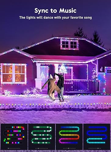 Miniatura 4 de Luces inteligentes para árbol de Navidad que cambian de color, 165 pies, 500 luces LED controladas por aplicación con RGB y 16 modos de escena,